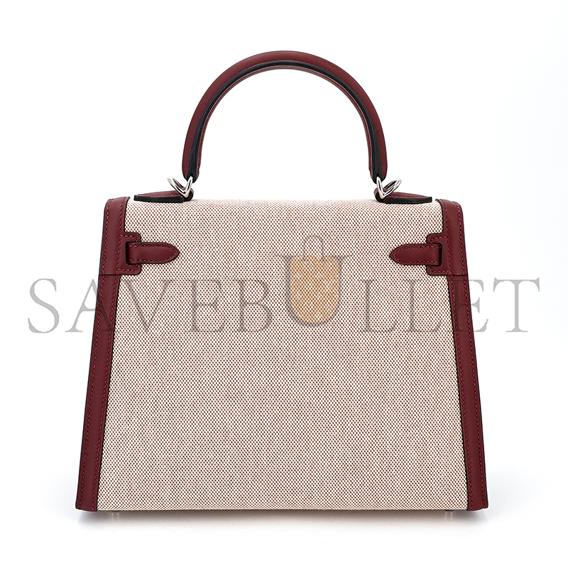 H**me5 master kelly 25 swift and ecru toile palladium hardware (25*17*7cm)